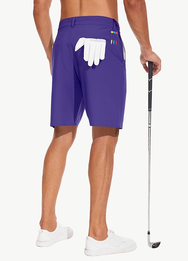 JWM Mens 7"/9" Stretch Golf Shorts - Lightweight Hybrid Casual Dress Work Flat Front Shorts with 5 Pockets Quick Dry UPF50