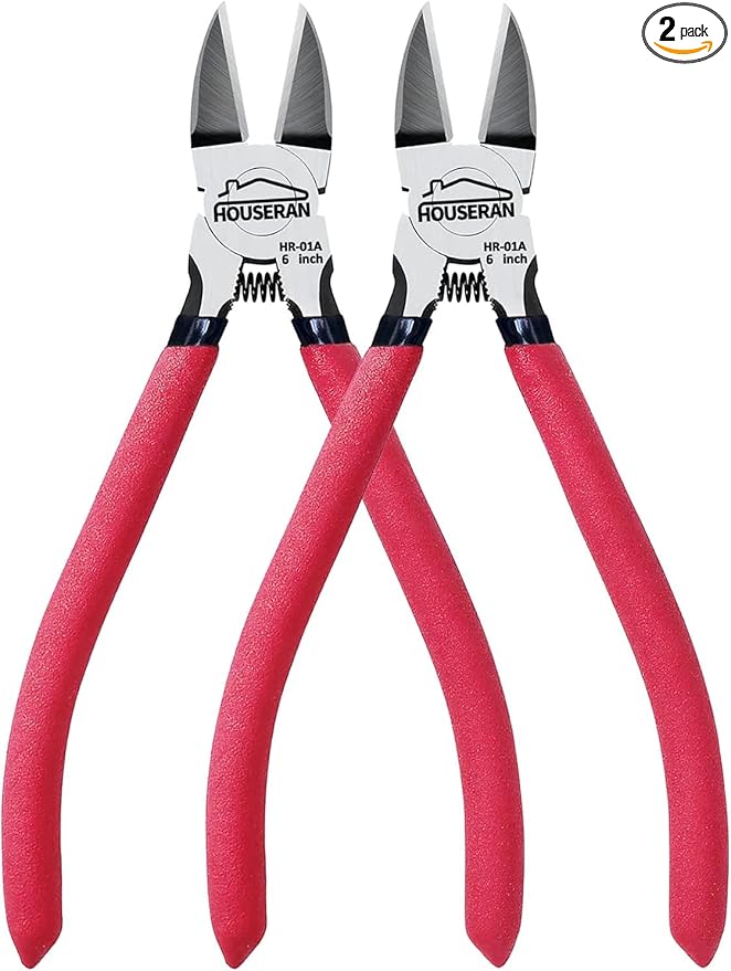 Wire Cutters 2 PACK, 6 inch Wire Cutter Set, HOUSERAN Side Cutters Flush Cut by HOUSERAN