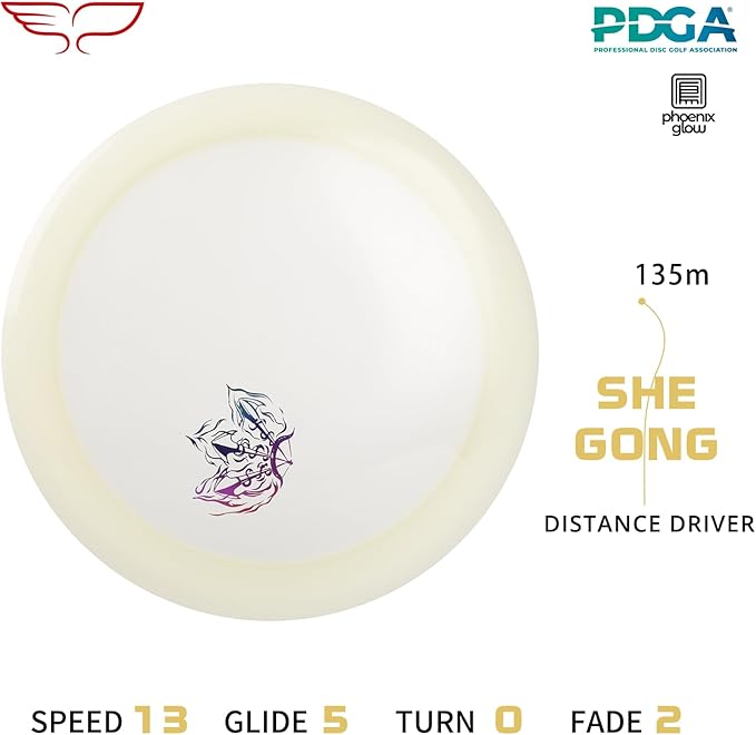 Yikun PDGA Approved Stable Distance Driver - 170-175g Professional Disc Golf Driver | Glow & Glaze Line Options | Perfect for Outdoor Games & Competition