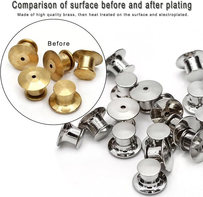 30 Pieces Pin Backs Locking, Metal Pin Backings Pin Keepers Clasp - Image 4