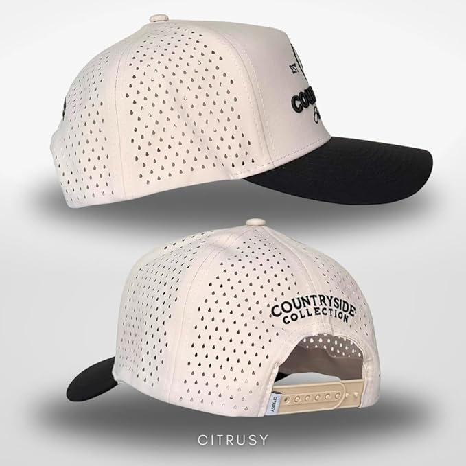 CITRUSY Athletic Trucker Golf Hat | Performance Mens 5 Panel Cap | Cool Breathable Waterproof Workout Running Snapback