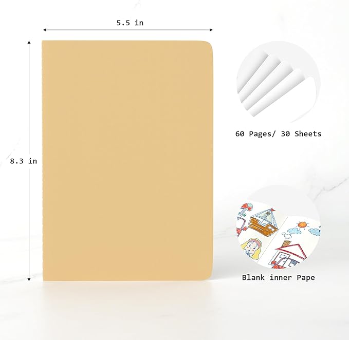 Oucaru Journaling Notebooks A5 Notebook college Blank Sketch Book 32 Pack Small - Image 2