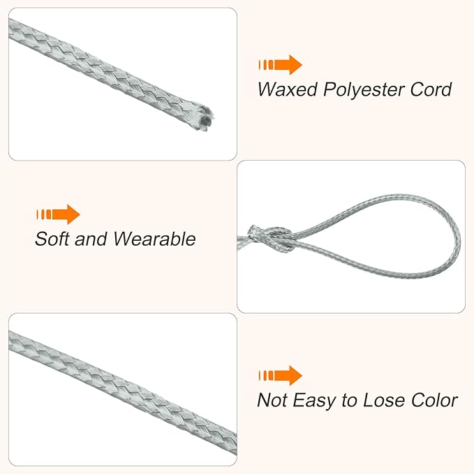 MECCANIXITY Waxed Cord 1.2mm Waxed Polyester Cord 175 Yard Wax String - Image 3