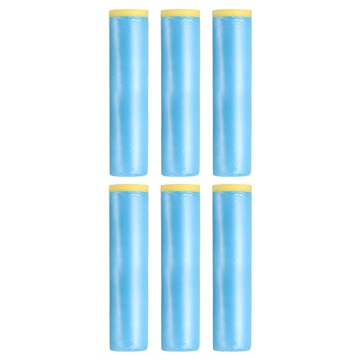 uxcell Pre-Taped Masking Film, 7.9ft x 82ft Plastic Paint Drop Cloth by uxcell