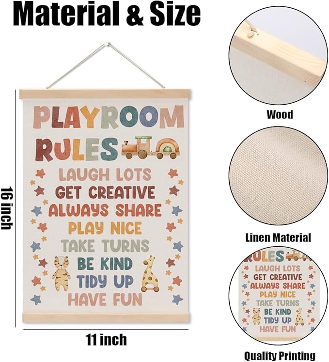 Playroom Decor Boho Poster Hanger, Nursery Decor Play Room Wall Decoration - Image 6