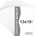 10 Pack Backing Boards, 13x19 Uncut White Mats Matboards, Acid-Free Backerboards by SOMIME