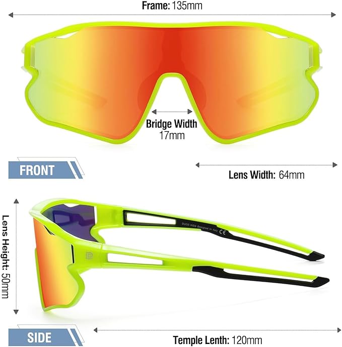 DUCO Kids Sunglasses Youth Baseball Sun Glasses Lightweight TR90 Frame UV400 Sports Cycling Shades for Boys Girls DK268