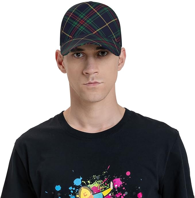 Vintage Cute Plaid Baseball Cap for Men Women,Adjustable Dad Hat Baseball Hat Summer Snapback Cap Outdoor