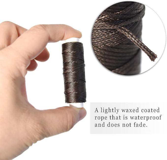 Waxed Thread for Leather Sewing 24 Colors 210D Hand Stitching Thread Waxed Flat - Image 4