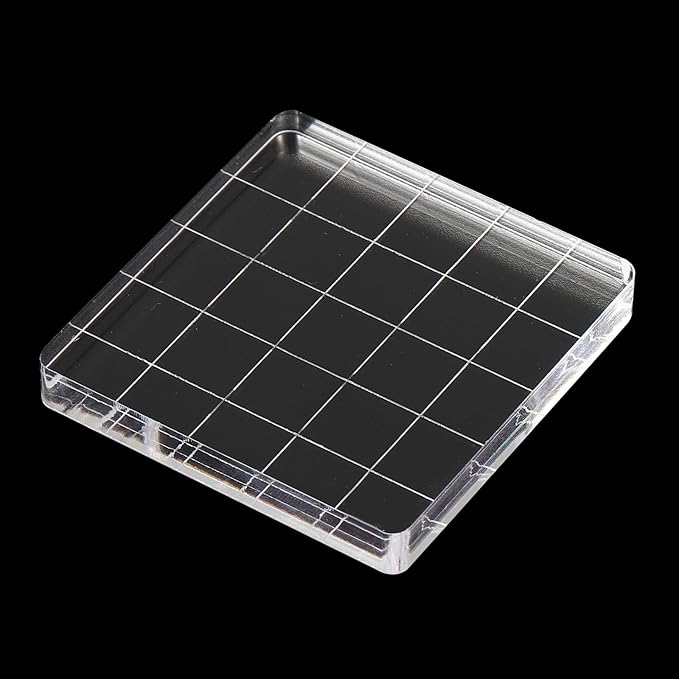 PATIKIL 2" x 2" Acrylic Stamp Block, 2 Pack Clear Stamping Block - Image 4