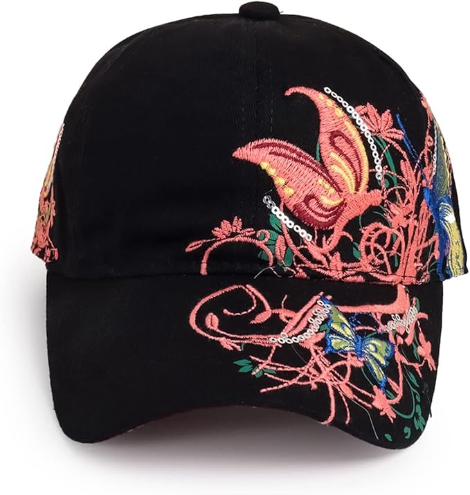 Trucker Hats California H Womens Hat Trendy Creativity Flowers Butterfly Sequins Embroidered Baseball Cap