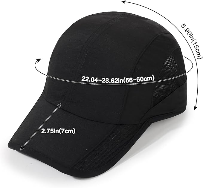 HH HOFNEN Quick Dry Baseball Cap Unstructured Running Cap Water-Resistant UPF 50+ Mesh Golf Sun Hats for Men Women