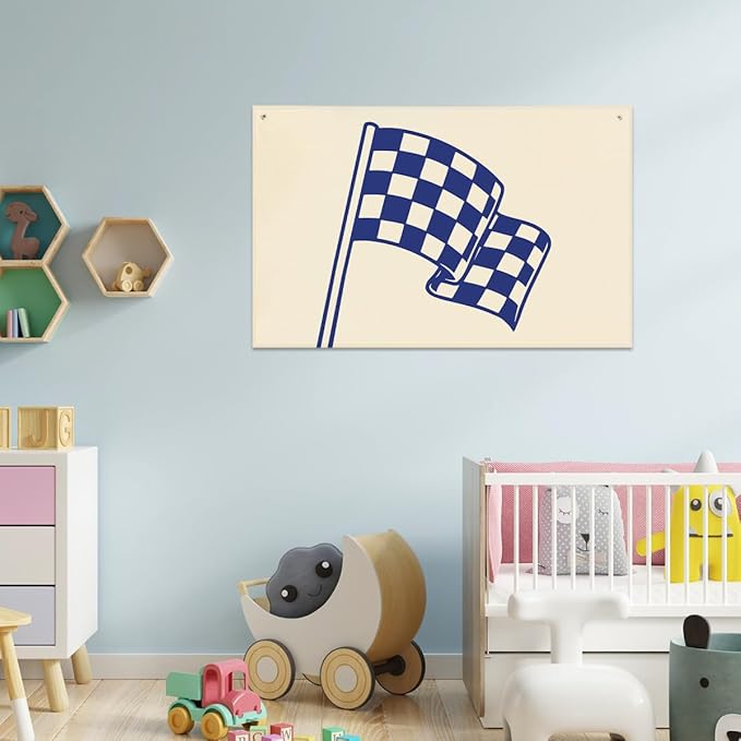 Boy Room Decor, Playroom Decor, Little Racer Dude Race Car Room Canvas Banner - Image 3