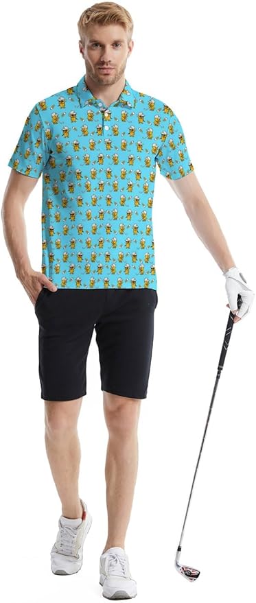 Mens Golf Shirts Golf Polo Shirts for Men Short Sleeve Polo Shirts Golf Gifts