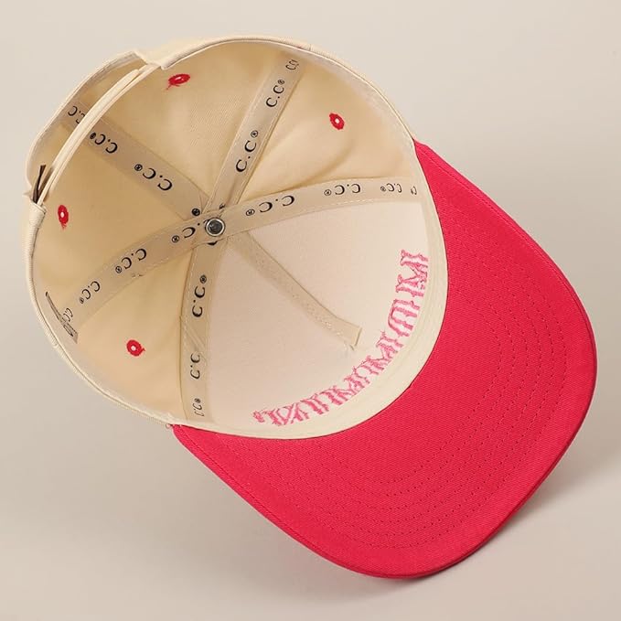 MIRMARU Two-Tone Vintage Canvas Trucker Hats for Men & Women, Adjustable Size Baseball Caps with Trendy Embroidered Design