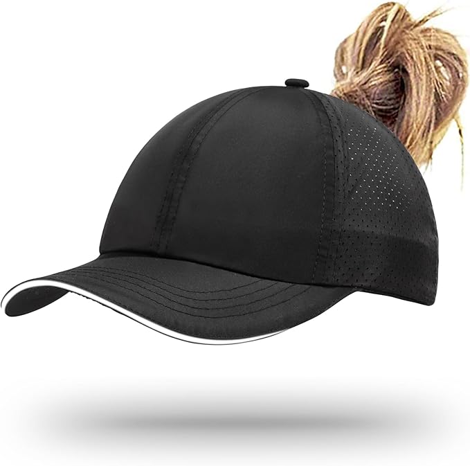 ZTL Women's High Ponytail Baseball Cap Performance Running Hat Quick Dry Mesh Sports Cap Unstructured Dad Trucker Hats