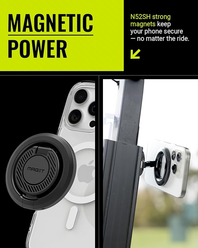 Spigen MAG-iT Magnetic Golf Cart Phone Holder/Mount Designed for Apple MagSafe | Alloy Magnet Golf Cart Accessories - Black