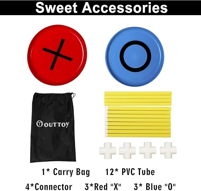 Giant Tic Tac Toe Game, Premium Portable PVC Framed Yard Toss Game, Large - Image 6