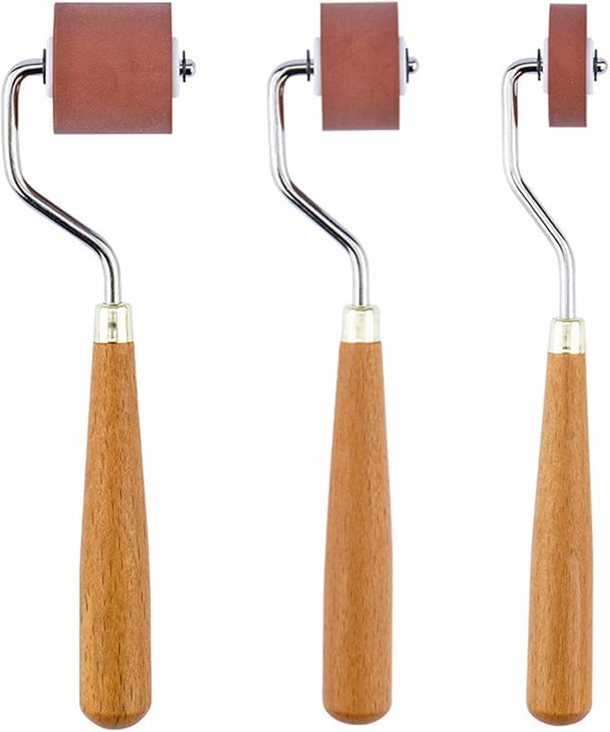 3Pcs Brayer Rubber Rollers, Printmaking Brayers, Art Craft Roller, Craft by Wzttdm