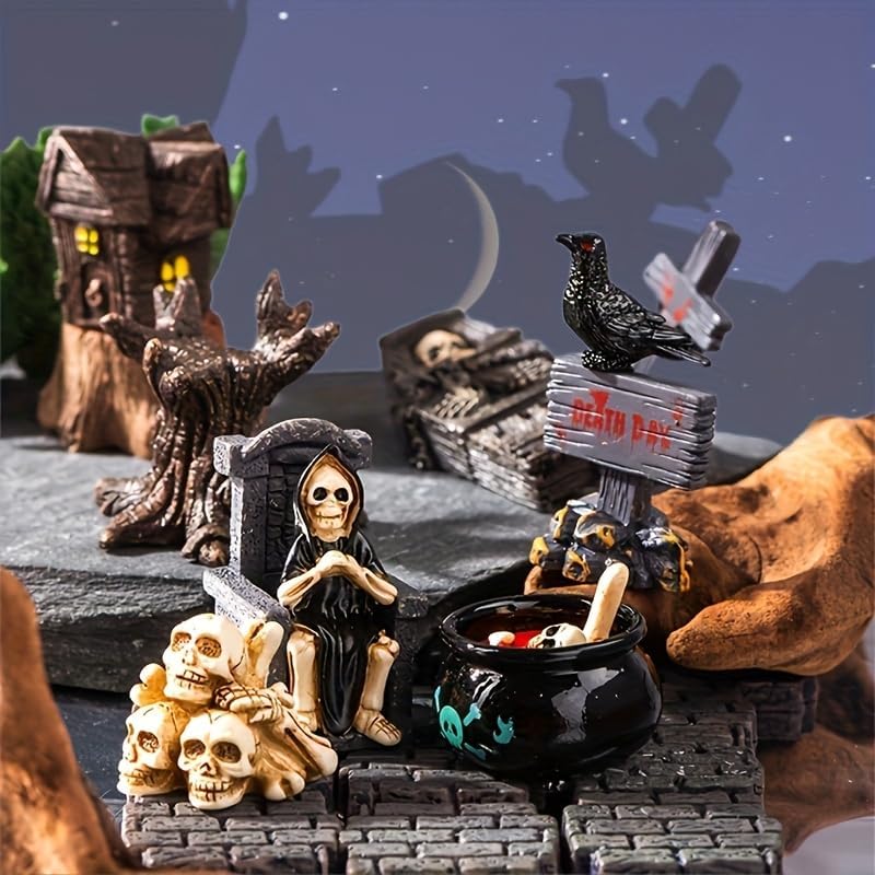 38pcs Resin Mini Figurines Spooky Ornaments For Micro‑Landscape and Gifts