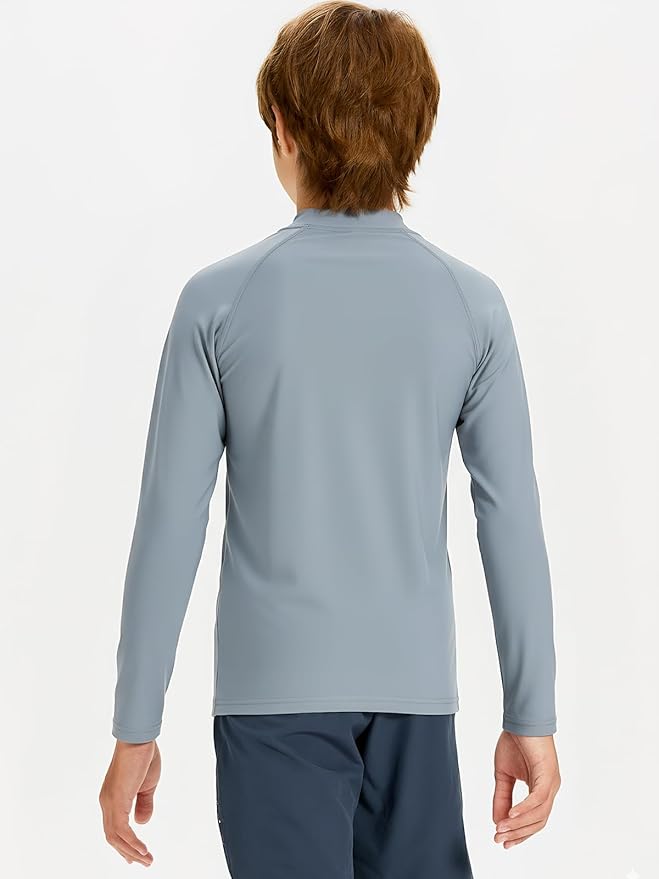DEVOROPA Youth Boys Compression Thermal Shirt Long Sleeve Kids Fleece Baselayer Soccer Baseball Undershirt Slim/Regular/Husky