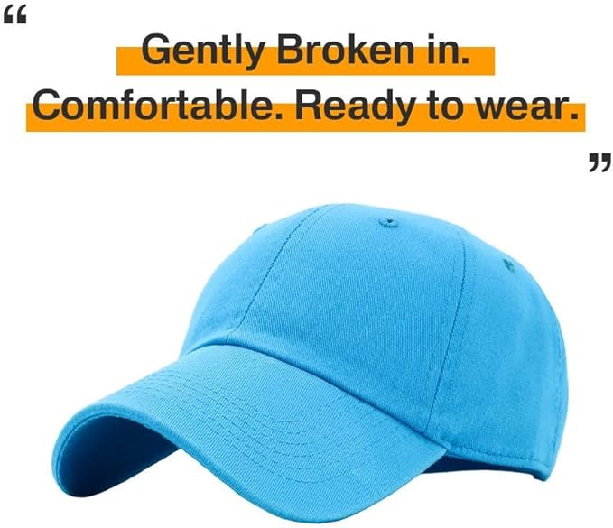 KBETHOS Classic Unisex Cotton Adjustable Low Crown Baseball Cap – Plain Dad Hat