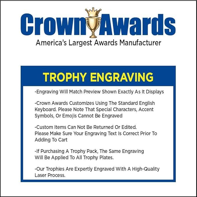 Crown Awards Disc Golf Trophy, 7" Gold Trophy with Frisbee & Basket - Add Your Own Engraving Prime