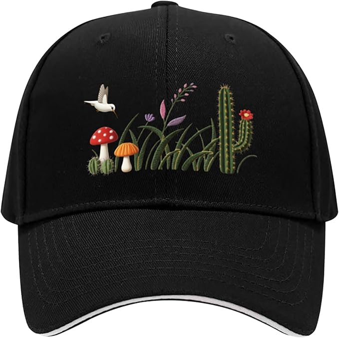 Embroidered Baseball Cap for Men Women, Breathable Cotton Adjustable Hat, Various Patterns for Casual Daily Outfits