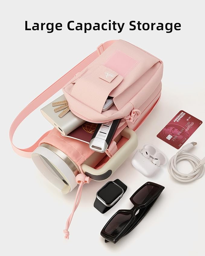 Nefeeko Magnetic Gym Bag, Water Bottle Holder with Phone Pouch, Adjustable Sling Strap, Detachable 2-in-1 Design, Gym Accessories for Men and Women, Water Bottle Bag for Fitness, Sports, Travel