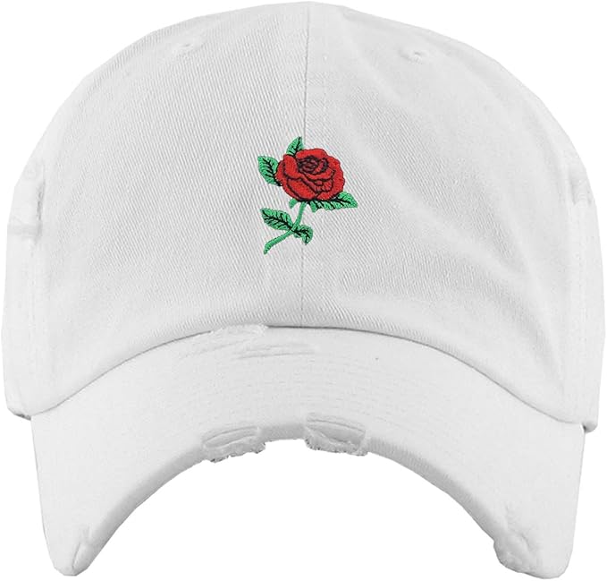 Rose Flowers Love Good Vibes Men Women Dad Hat Baseball Cap Adjustable Unisex