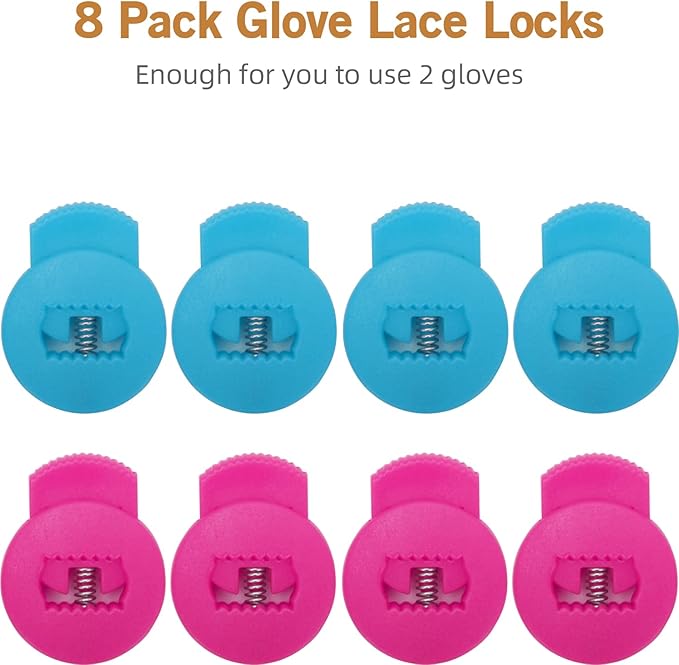 AliBall Glove Locks Baseball, Glove Lace Locks 8 Pack, Never Need Thying Knots Again, Fits All Baseball and Softball Gloves