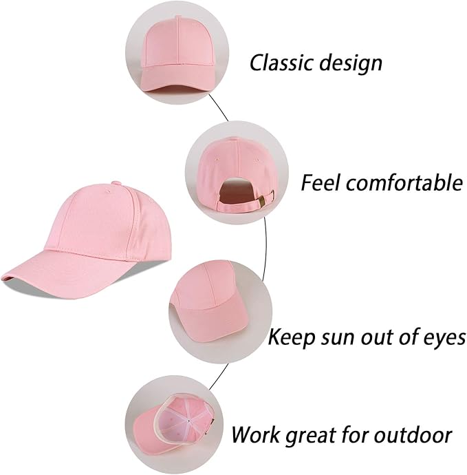 LANGZHEN Unisex Baseball Cap 100% Cotton Fits Men Women Washed Denim Adjustable Dad Hat