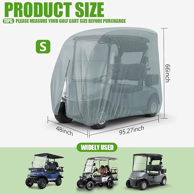 KISEER 4 Passenger 420D Waterproof Golf Cart Cover fits EZ GO Club Car Yamaha, Sunproof Dustproof