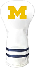 Team Golf NCAA White Vintage Driver Golf Club Headcover, Form Fitting Design, Retro Design