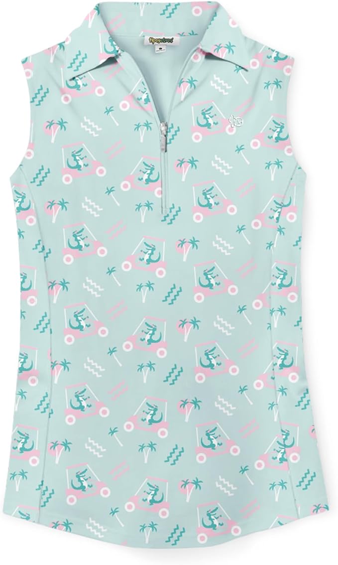 Tipsy Elves Quick Dry Women's Golf Shirt Sleeveless 1/4 Zip Tennis Shirts for Women Tank Top Polo Pickleball Outfits