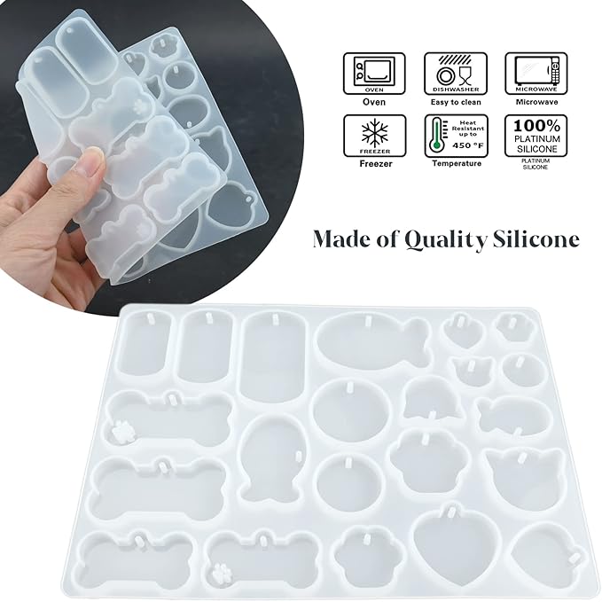 Actvty Pet Tag Resin Mold Silicone, Dog Tag Molds - Image 4