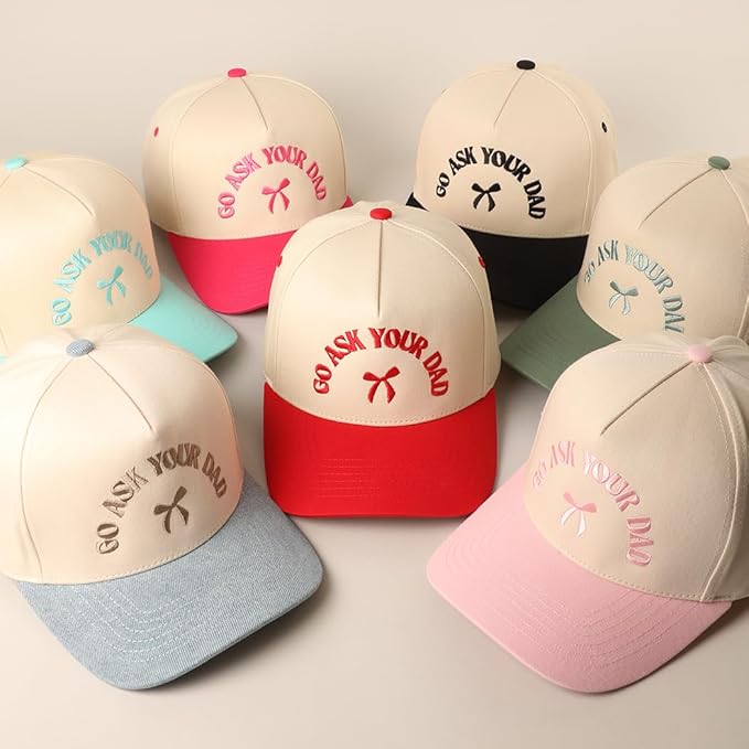 MIRMARU Two-Tone Vintage Canvas Trucker Hats for Men & Women, Adjustable Size Baseball Caps with Trendy Embroidered Design