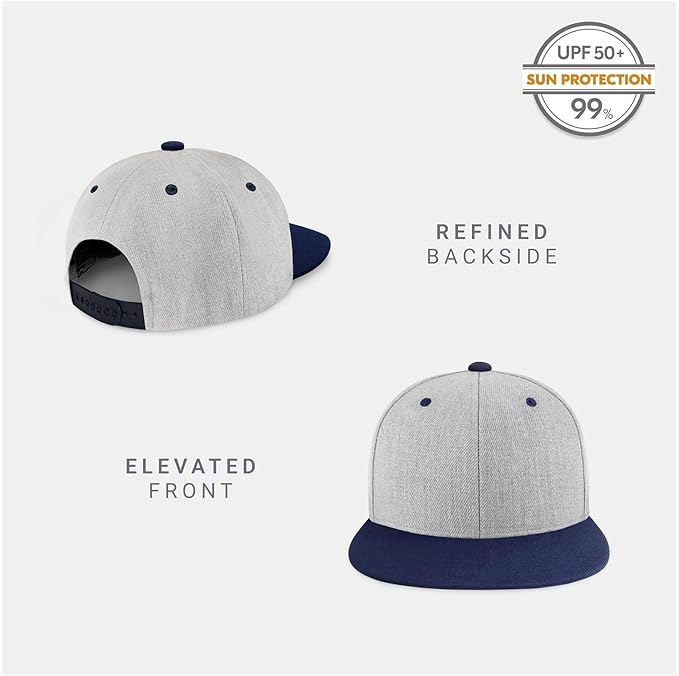 CHOK.LIDS Flat Bill Visor Classic Snapback Hat Blank Adjustable Brim High Top End Trendy Color Style Plain Tone Baseball Cap