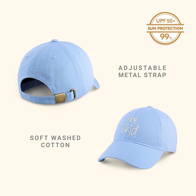 CHOK.LIDS Be Kind Trendy Womens Baseball Cap Unisex Fashion Cotton Polo Style Fun Inspirational Saying Seasonal Headwear