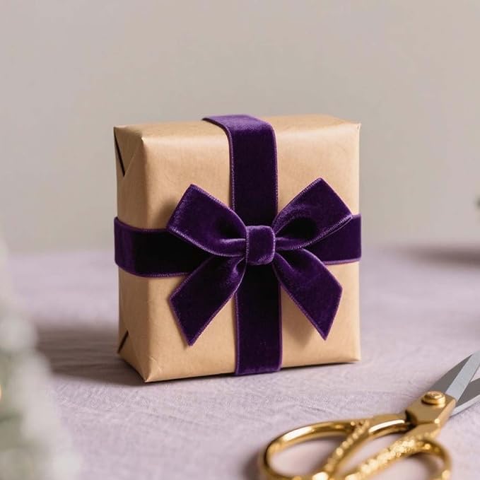 LaRibbons Thin Velvet Ribbon 1 Inch x 25 Yards, Gift Wrapping, Wreath Bow - Image 4