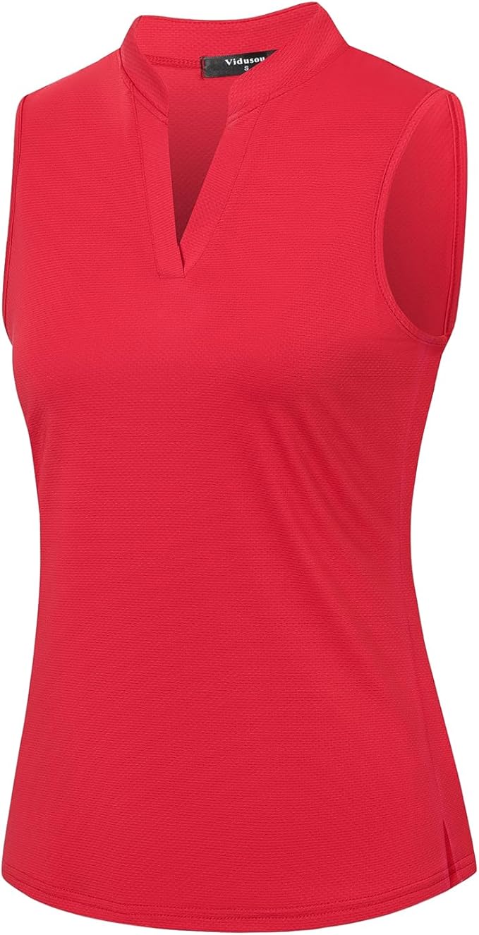 Womens Sleeveless V Neck Golf Polo Shirts