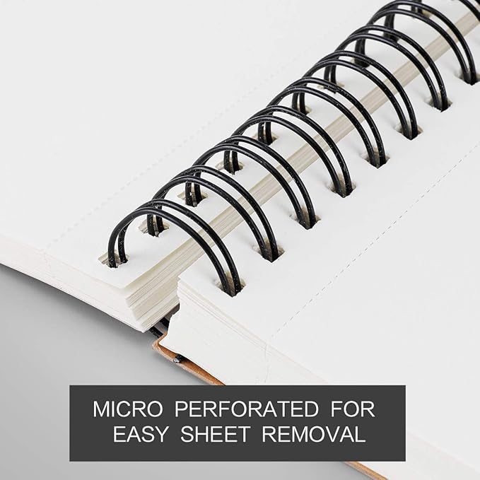 Bachmore Sketchpad 9X12 Inch, 100 Sheets of TOP Spiral Bound Sketch Book - Image 2