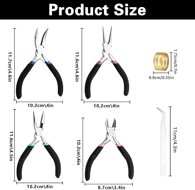 4 Pack Jewelry Making Pliers Tools Set, Jewelry Pliers - Image 2