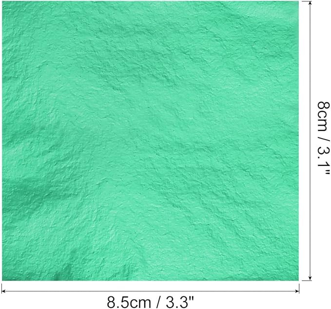 MECCANIXITY Gold Leaf Foil Sheet, Cyan Leaf Papers, 3.3 x 3.1inch - Image 2