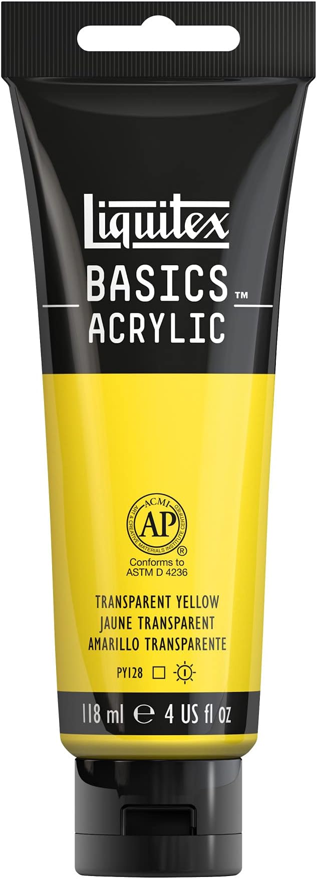 Liquitex BASICS Acrylic Paint, 118ml Tube, Transparent Yellow by Liquitex