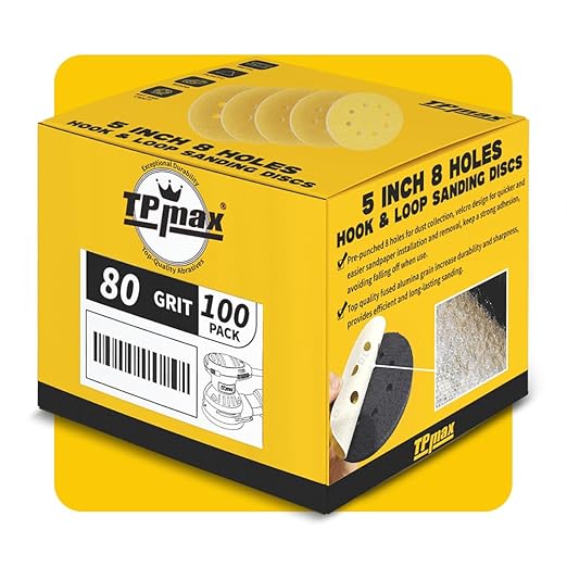 100PCS 5 Inch 80 Grit 125mm 8 Hole Sanding Discs Sandpaper - Image 7
