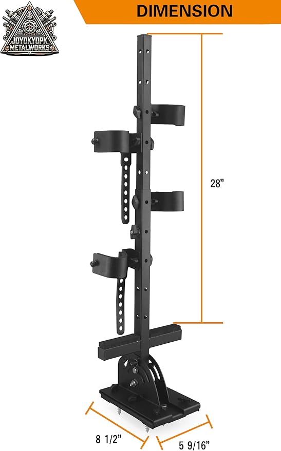 JOYOKYOPK UTV Gun & Tool Holder Floor Mount Rack – Adjustable Steel Gun Rack for Flat Floor UTVs, Fits Polaris Ranger RZR General Defender Mule & Golf Carts