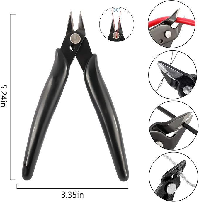 YaeCCC 10 Pack Wire Cutters Black Diagonal Cutting Pliers - Image 5