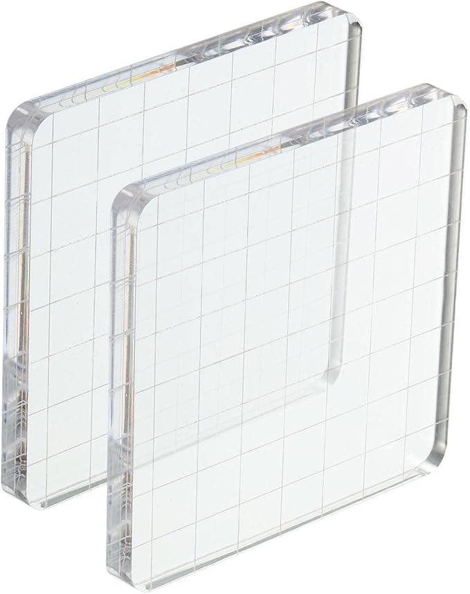 PATIKIL 3" x 3" Acrylic Stamp Block, 2 Pack Clear Stamping Block by PATIKIL