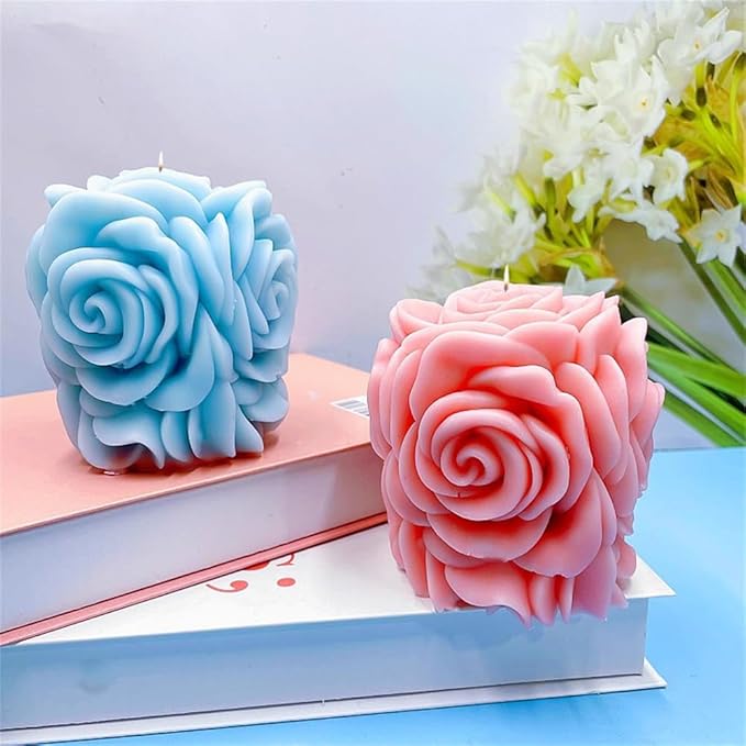 Rose Pillar Candle Silicone Mold Handmade Valentine's Day Mother's Day Flower - Image 3